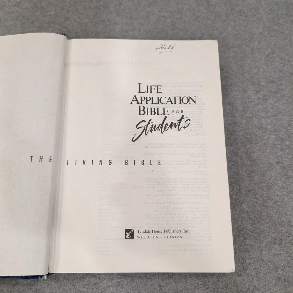 Life Application Bible for Students The Living Bible 1992 Hardcover Blue Tyndale - Picture 3 of 5